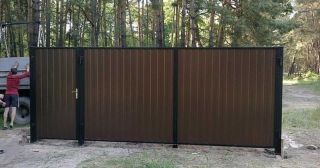 Купить распашные ворота из профнастила Апатиты, цена от 2803 руб.